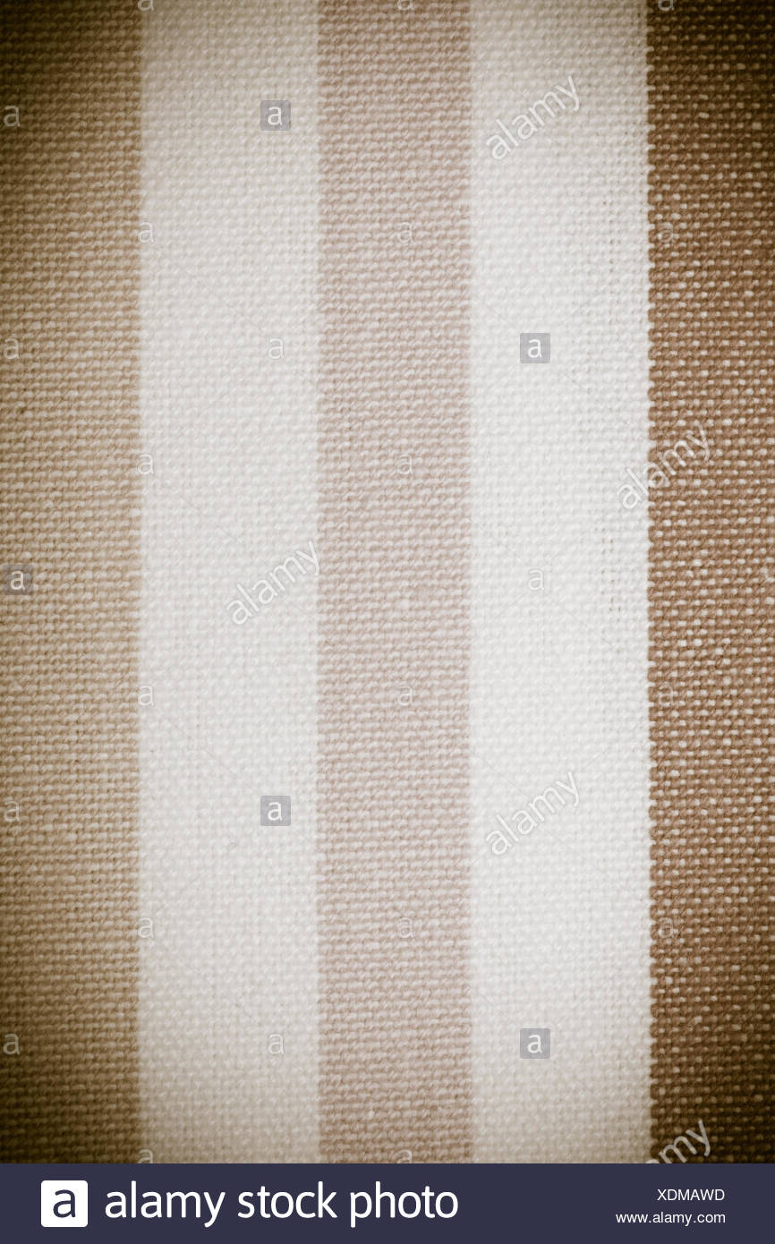 Closeup Brown Gray White Vertical Striped Fabric Textile As Background Texture Or Pattern With Vignette Macro Stock Photo Alamy