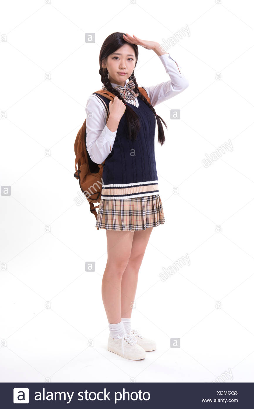 school girl with backpack