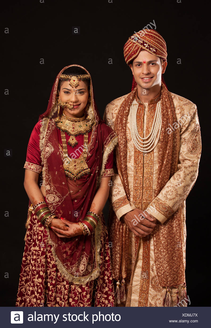 Gujarati bride and groom Stock Photo 
