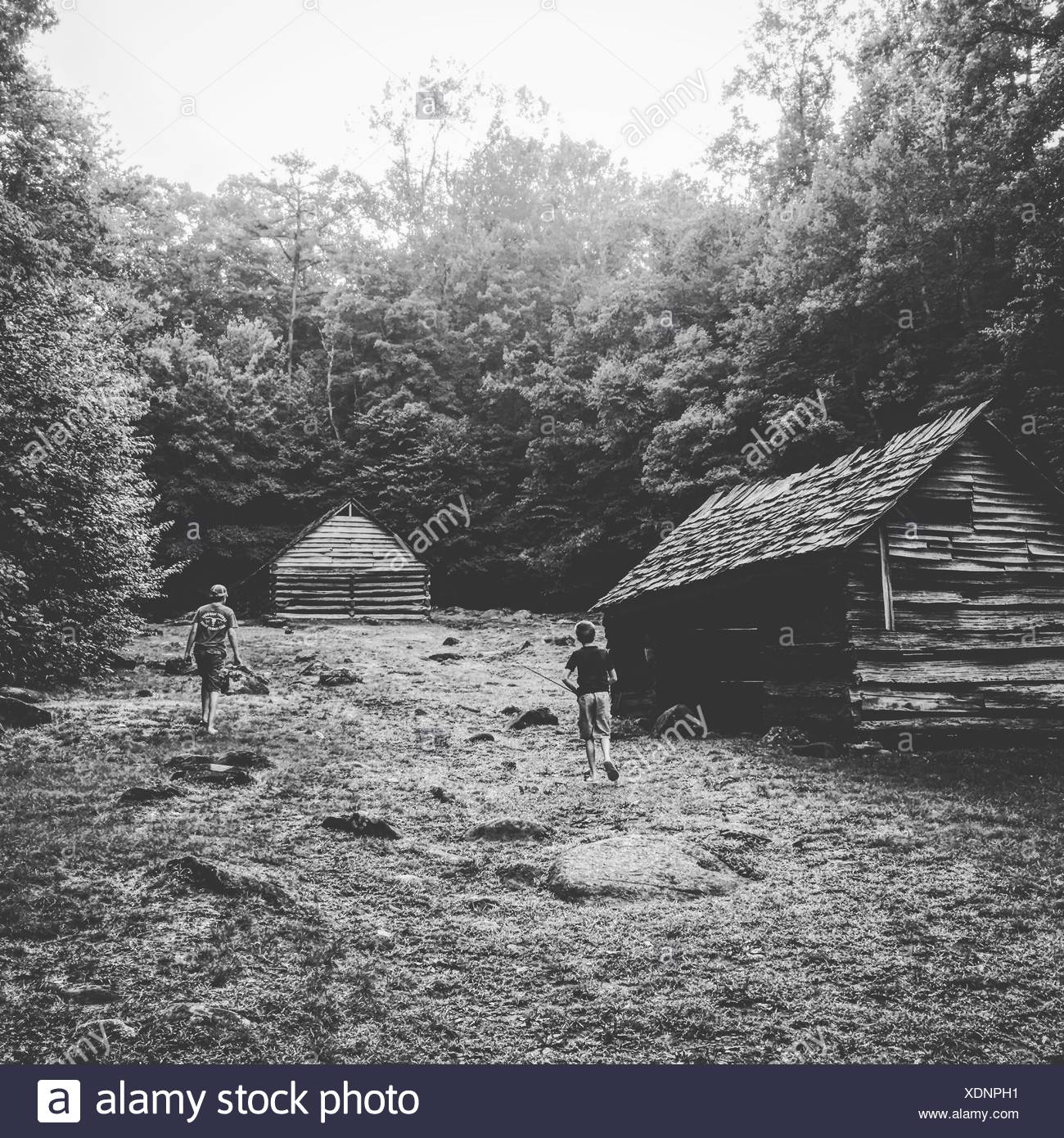 Smoky Mountain Black And White Cabins Stock Photo 283835133 Alamy