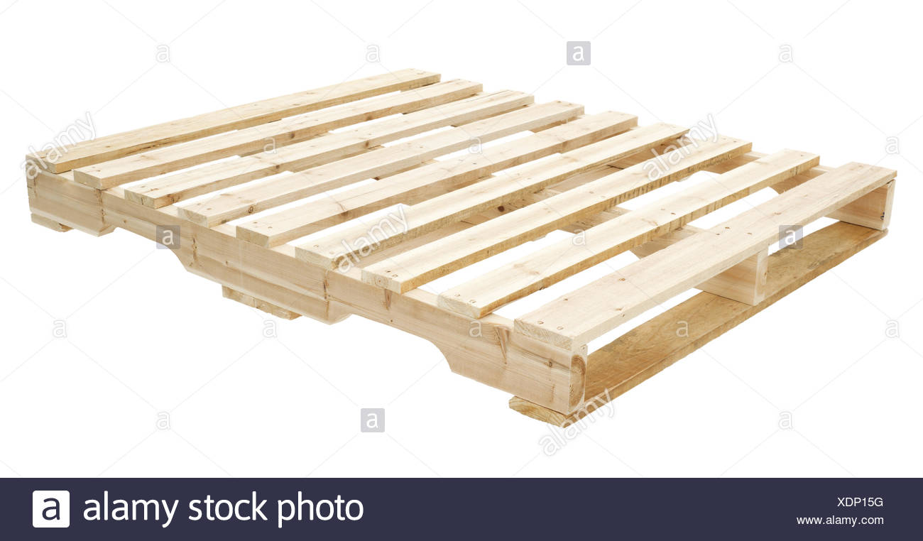 New wooden platforms on white Stock 