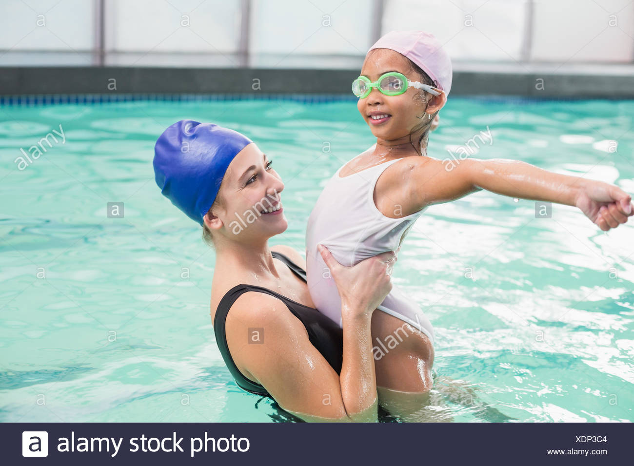 mommy daughter swim