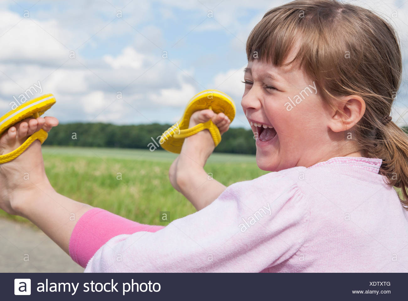 girl with flip flops