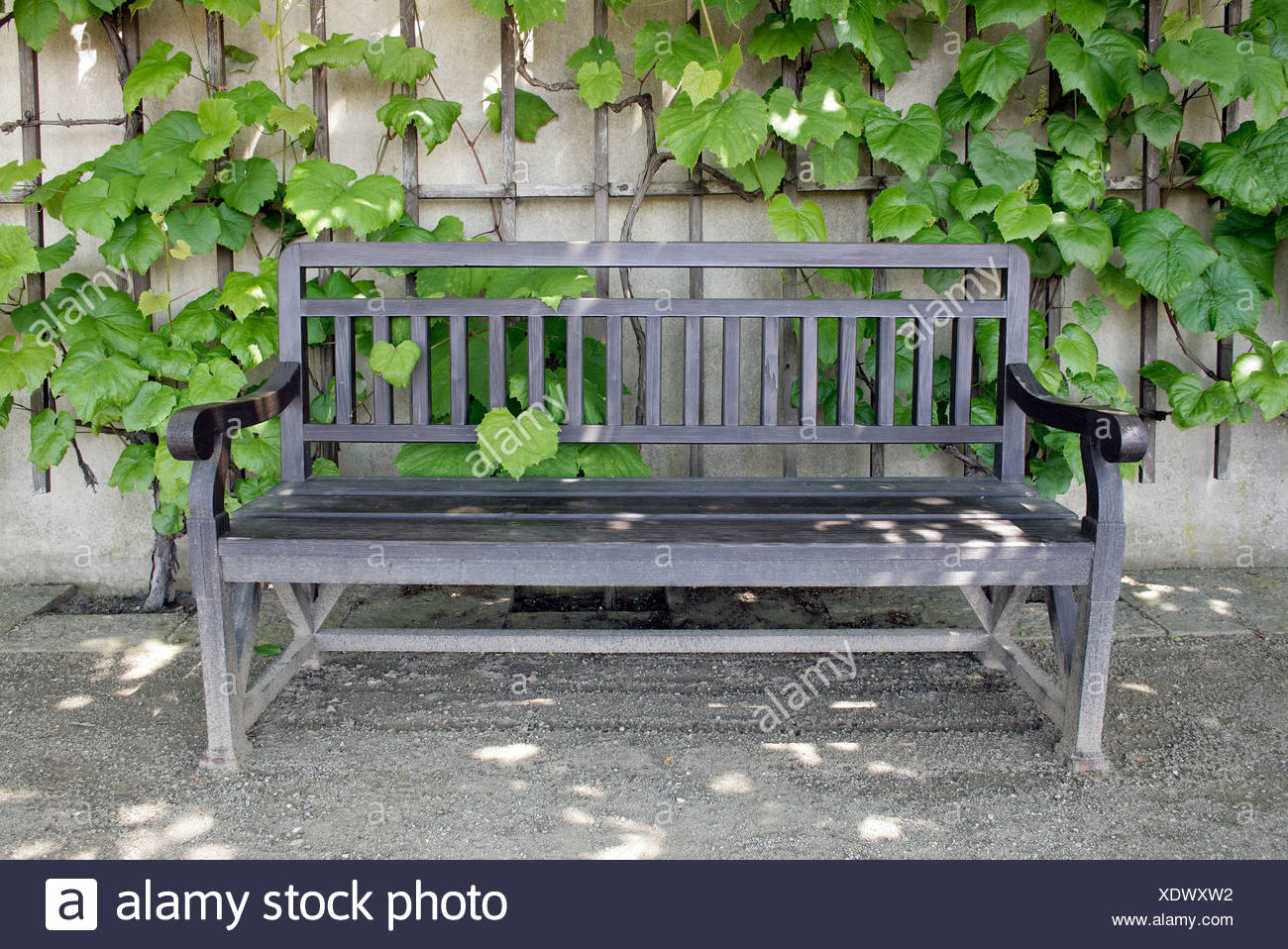 Bench in the royal vineyards, Mala Strana Gardens, Prague, Czech Republic, Europe Stock Photo