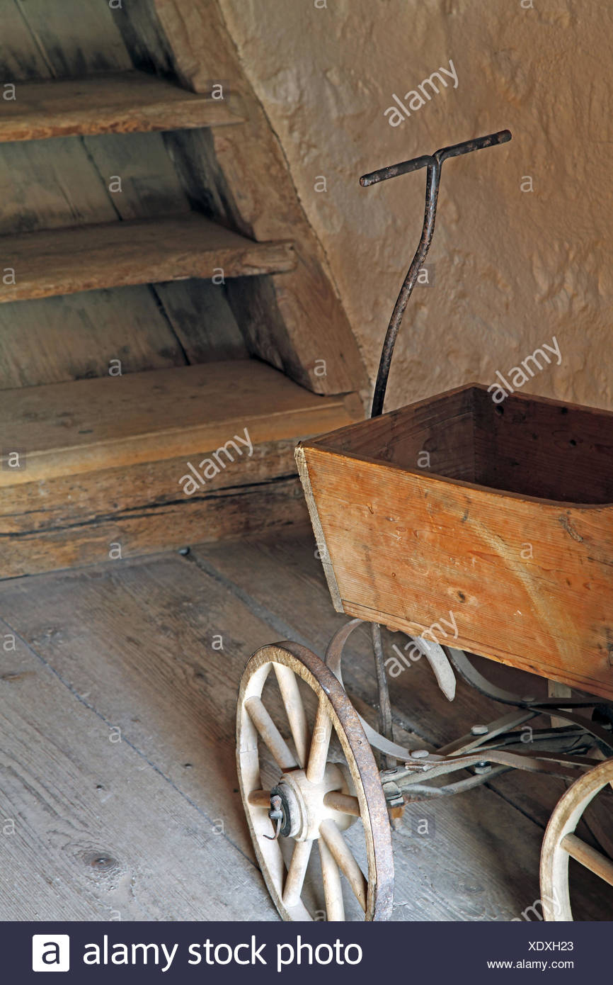 wooden baby carriage