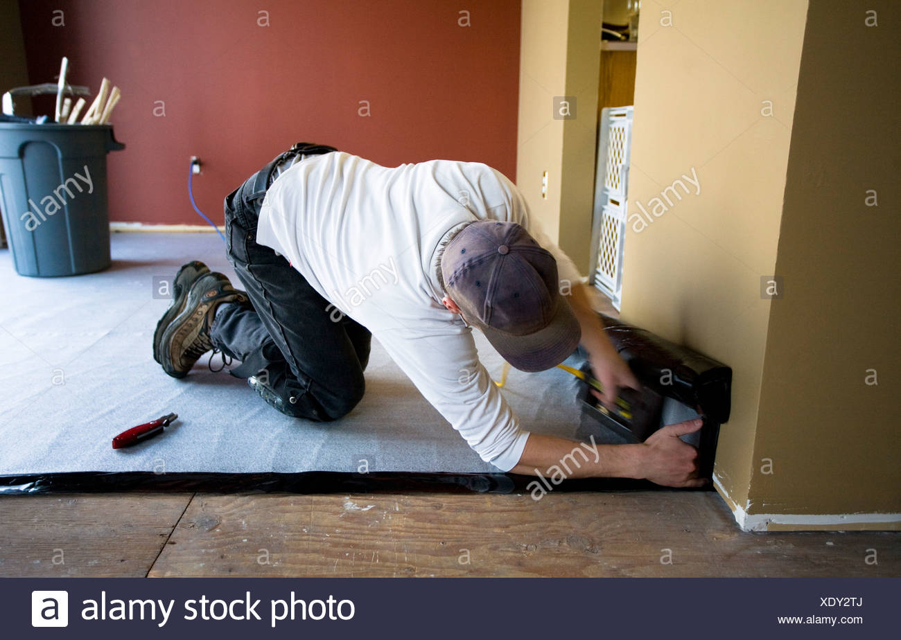 Preparing To Install Laminate Flooring Stock Photo 283951378 Alamy