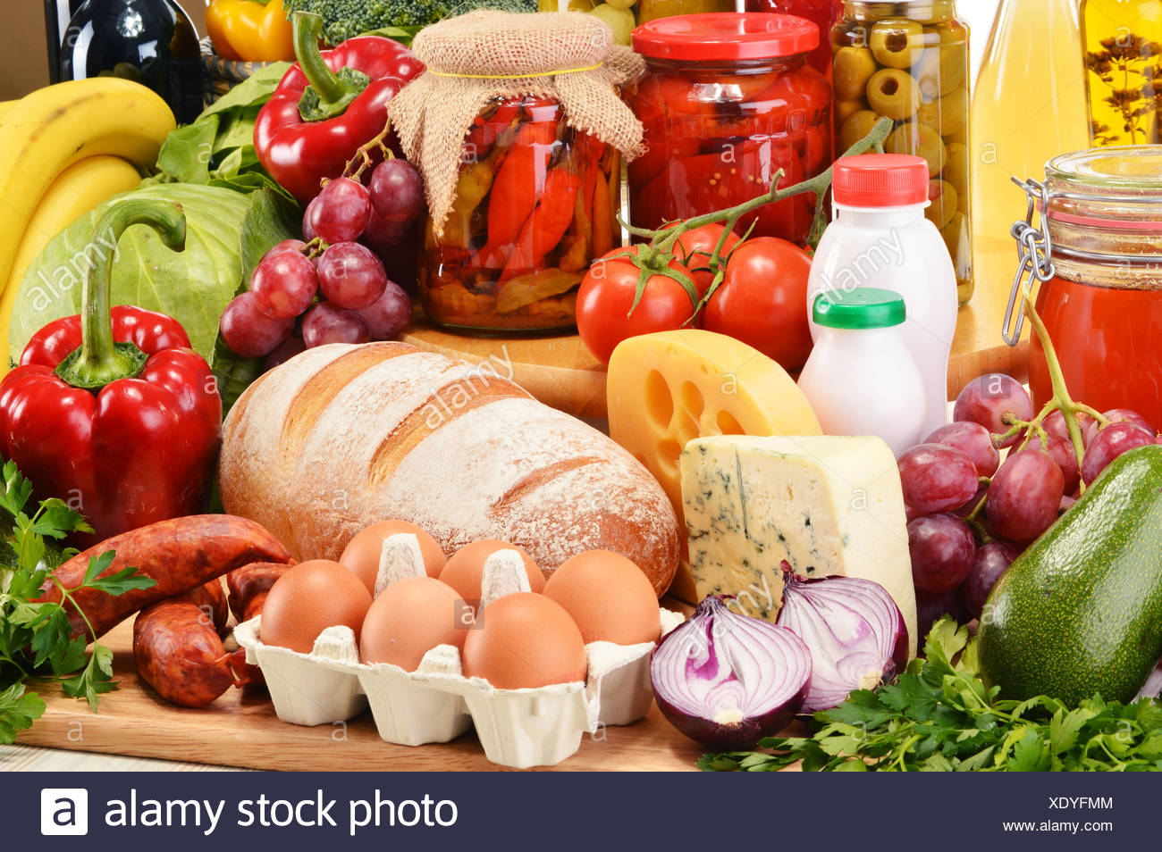 Fruits Vegetables Meat Dairy High Resolution Stock Photography and