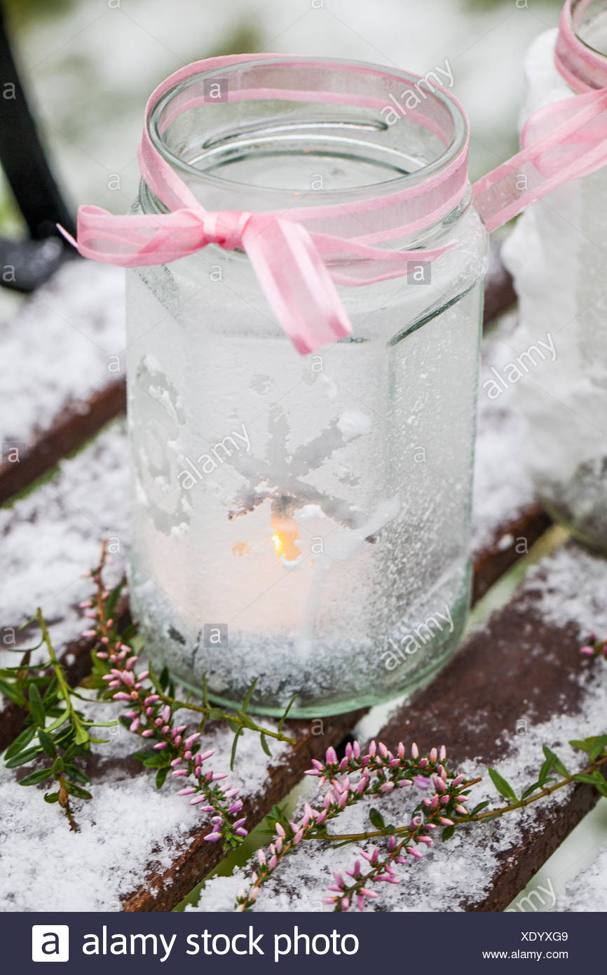 Material The Jars Ribbon Snow Spray Wooden Wand Candle