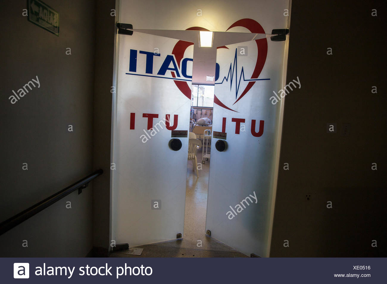 Half Open Door Of An Intensive Care Unit Icu A Special