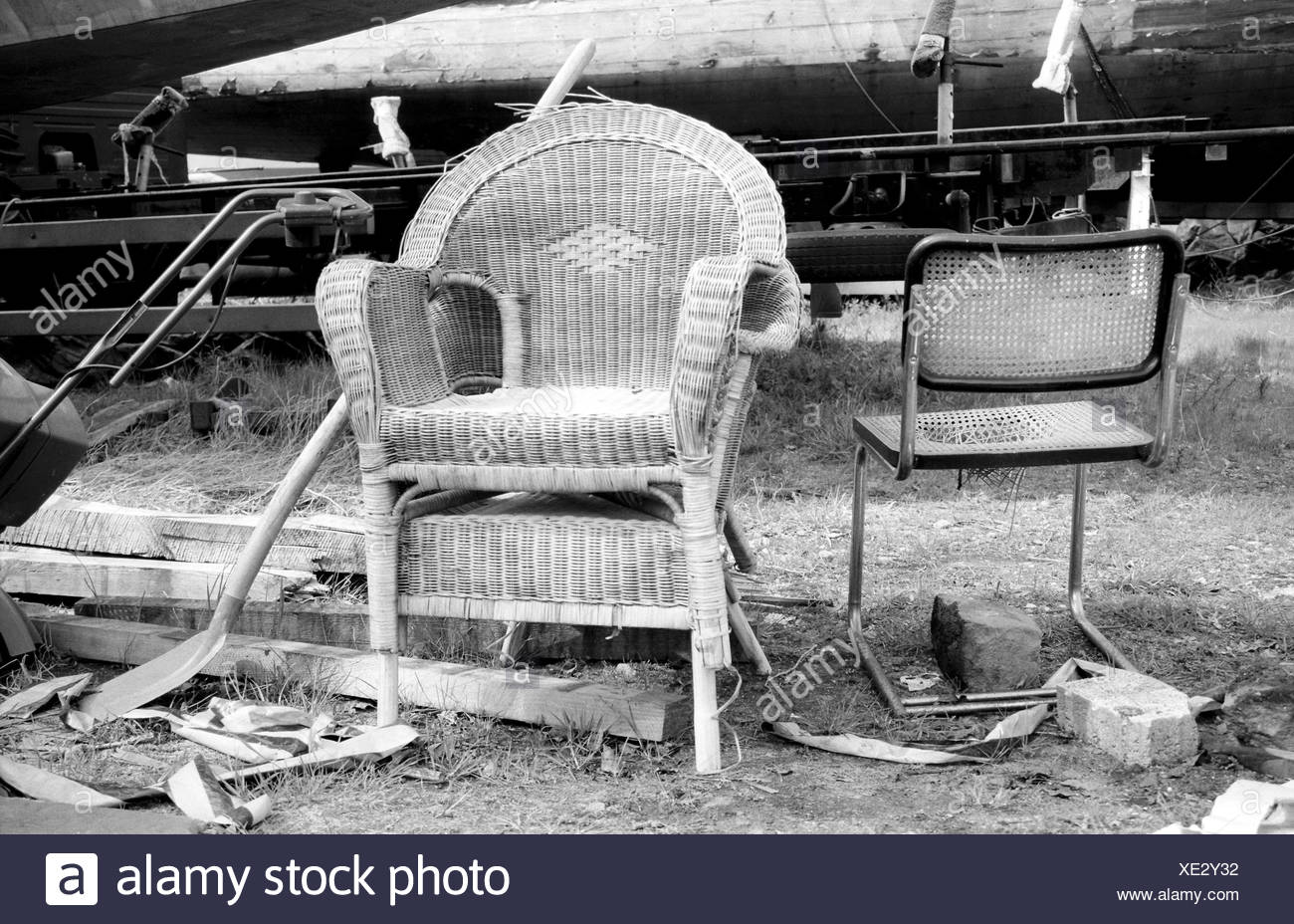 Bulky Refuse Chairs Shovel Waste B W Germany Dusseldorf