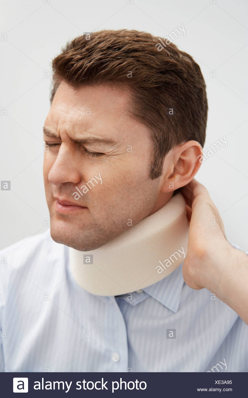 Man Wearing Neck Brace Hospital High Resolution Stock Photography and