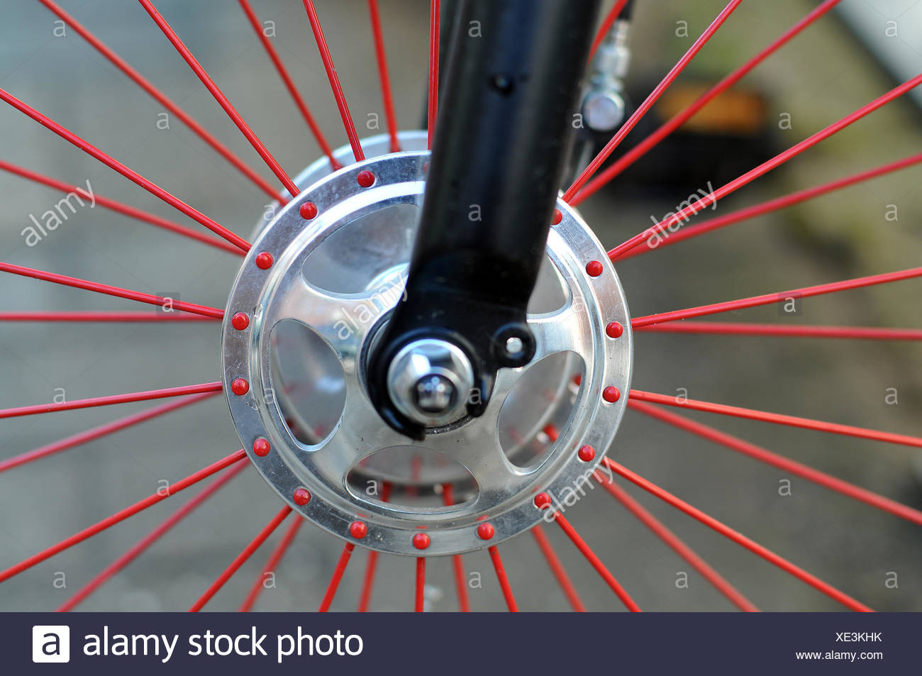 red bike spokes
