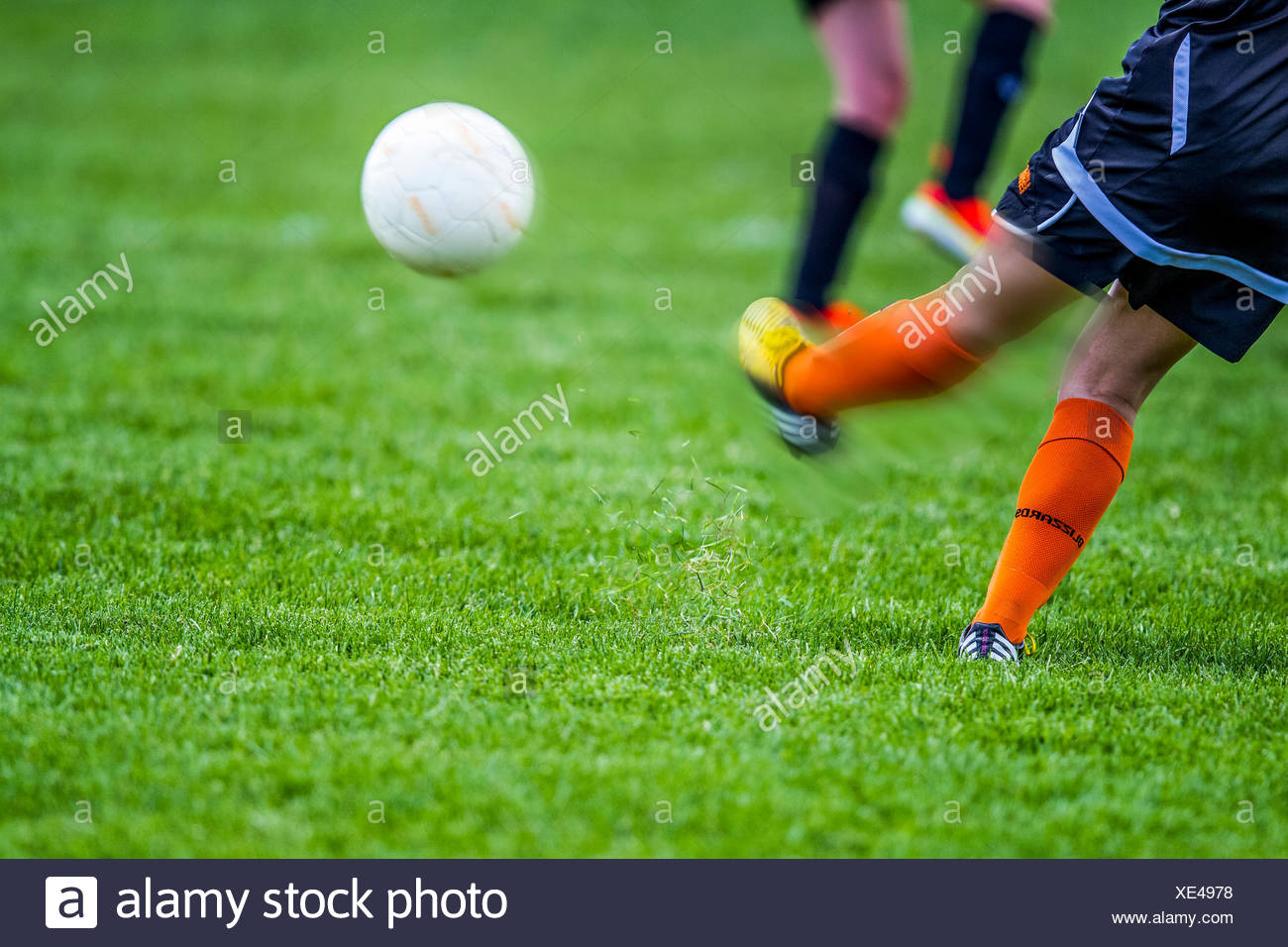 Girl Kicking Ball High Resolution Stock Photography and Images Alamy