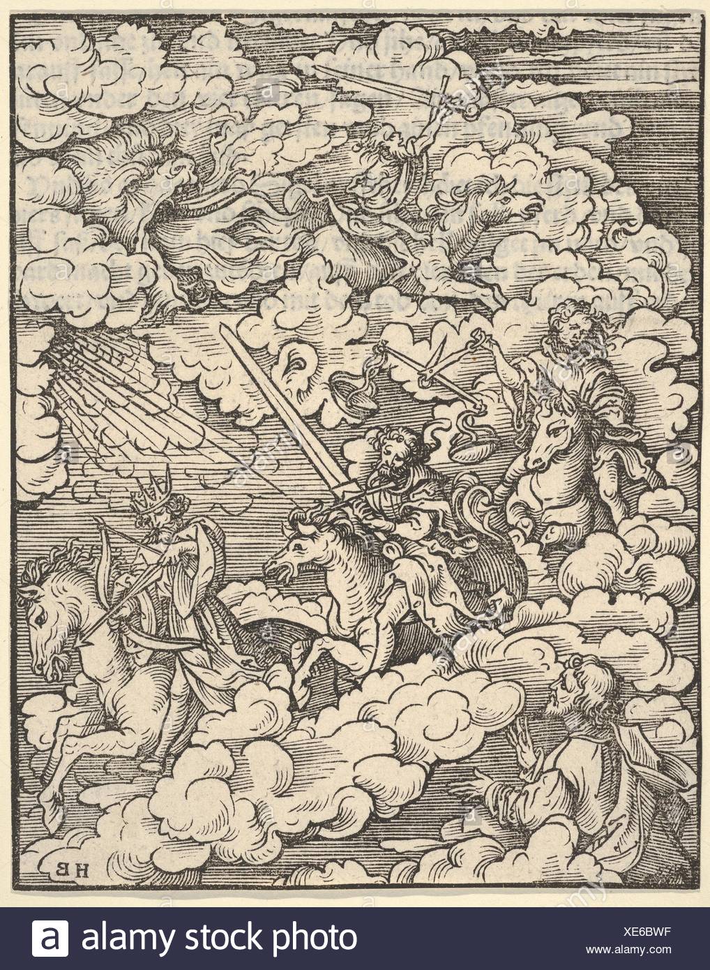 The Apocalyptic Riders, from The Apocalypse. Series/Portfolio: The Apocalypse; Artist: Hans Burgkmair (German, Augsburg 1473-1531 Augsburg);