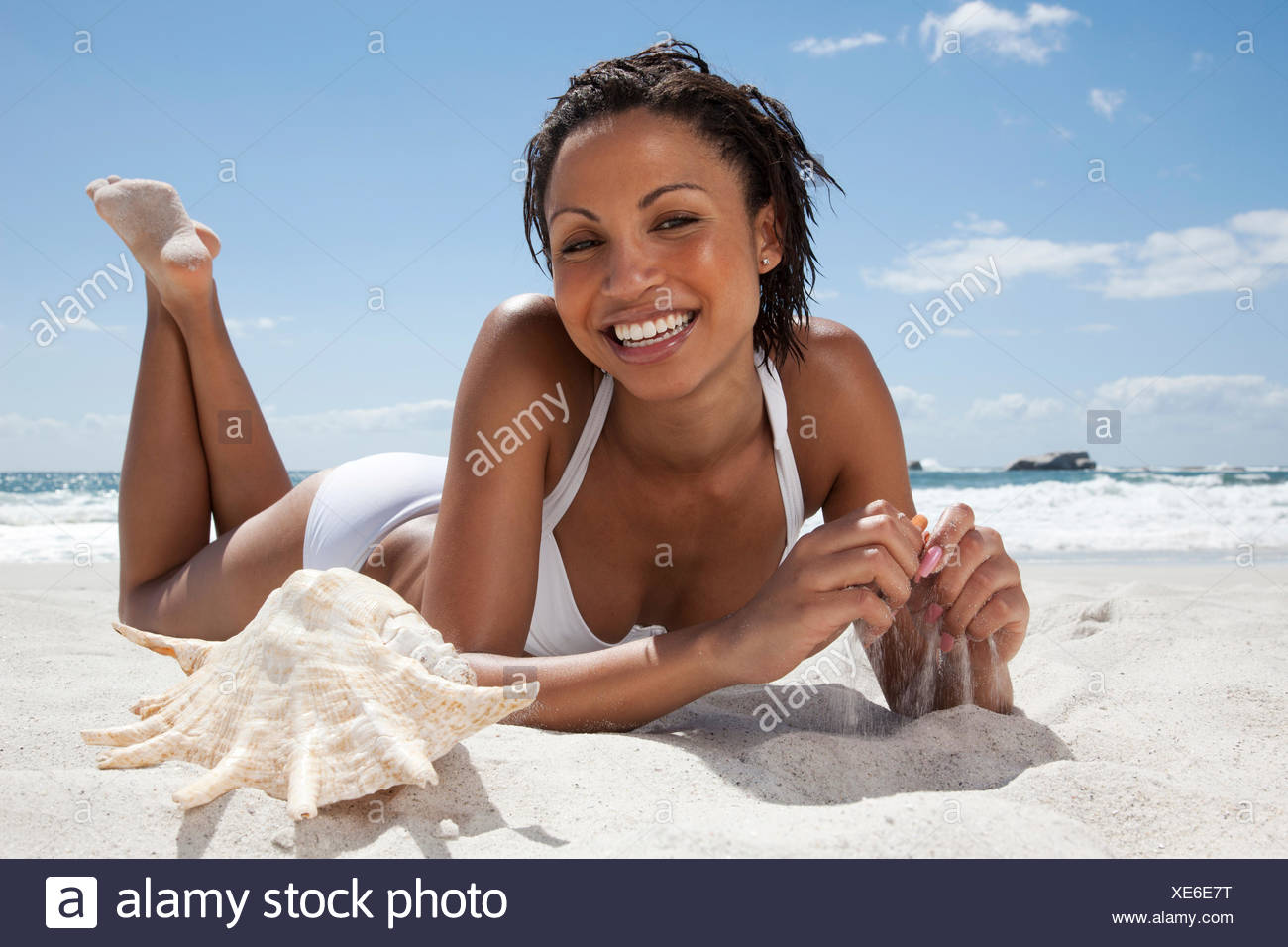 Beach on woman lying Woman Lying