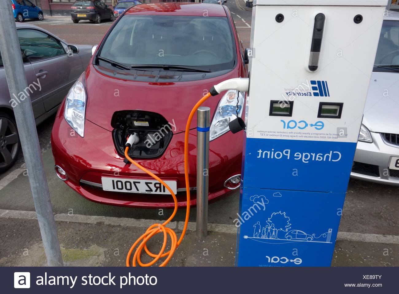 Electric Car Charging Point Northern Ireland High Resolution Stock