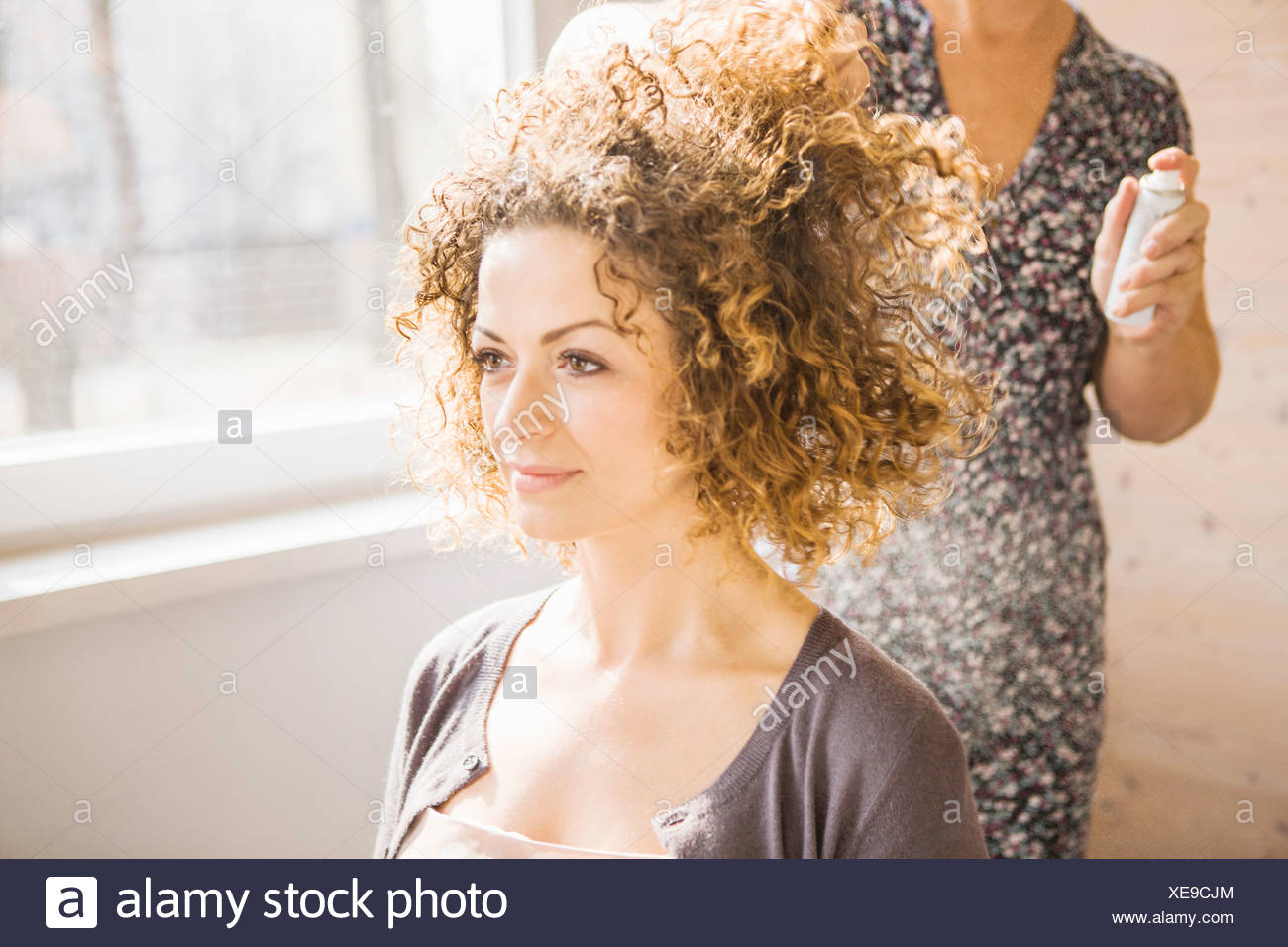 Hair Stylist Working On Client Stock Photo 284178572 Alamy