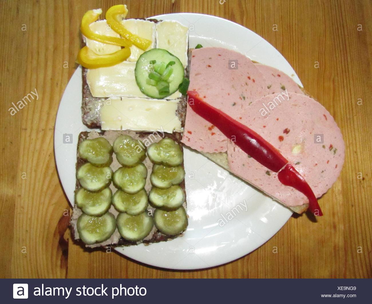 Ham Cheese And Pickle Sandwich Stock Photos & Ham Cheese And Pickle