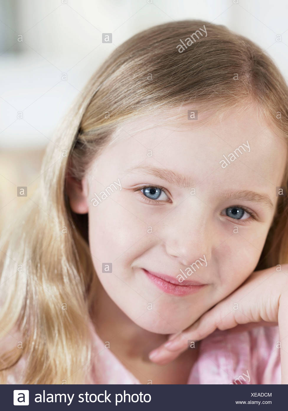 Portrait Of Young Blue Eyed Blonde Girl Stock Photo 284201140 Alamy