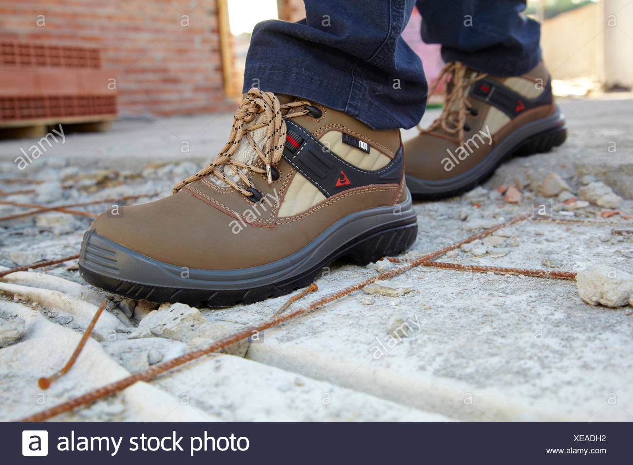 Footwear for professional use, Protective boots, construction worker, Donostia, San Sebastian, Gipuzkoa, Basque Country, Spain Stock Photo - Alamy