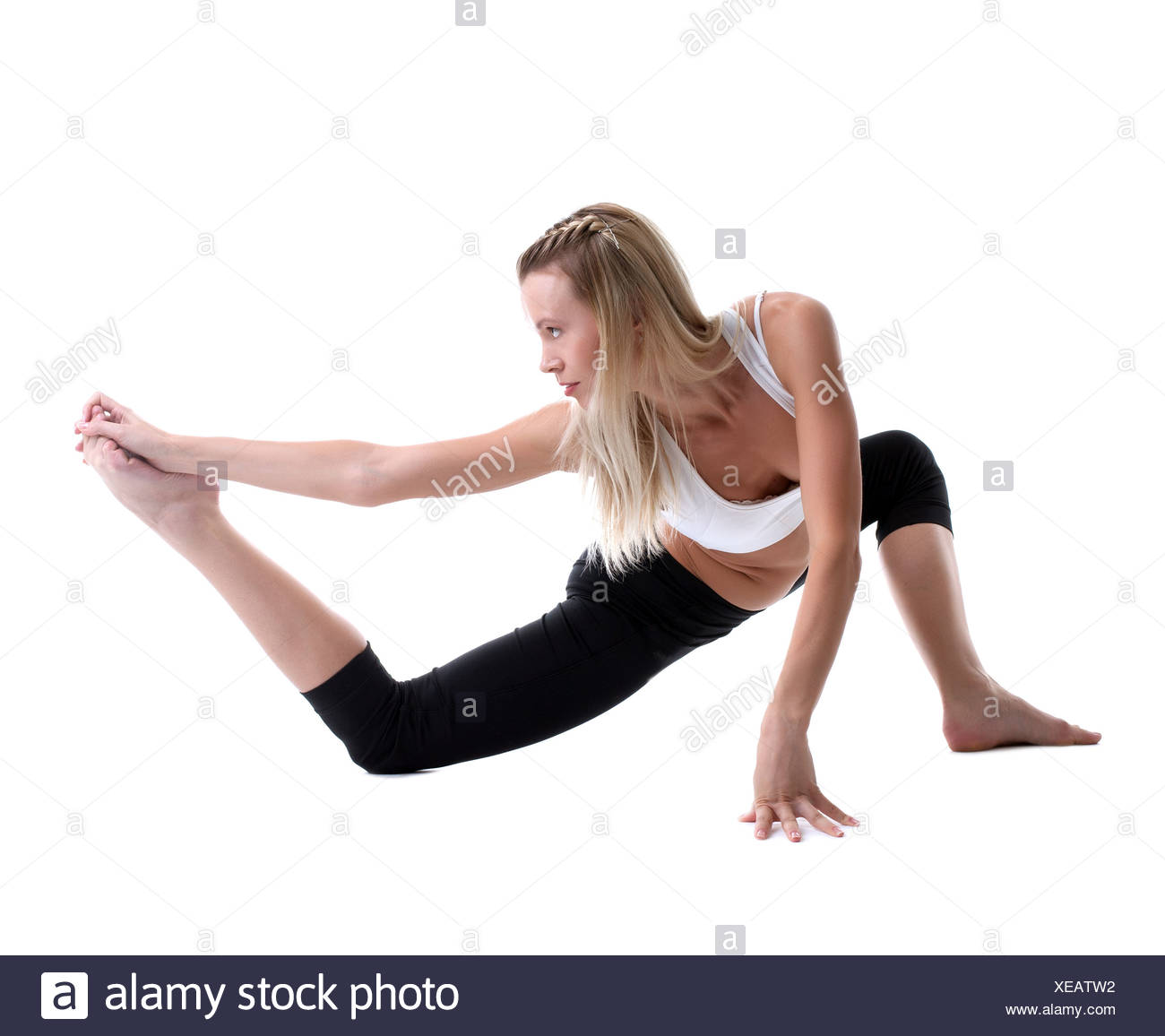 young woman show perfect split stock photos young woman show