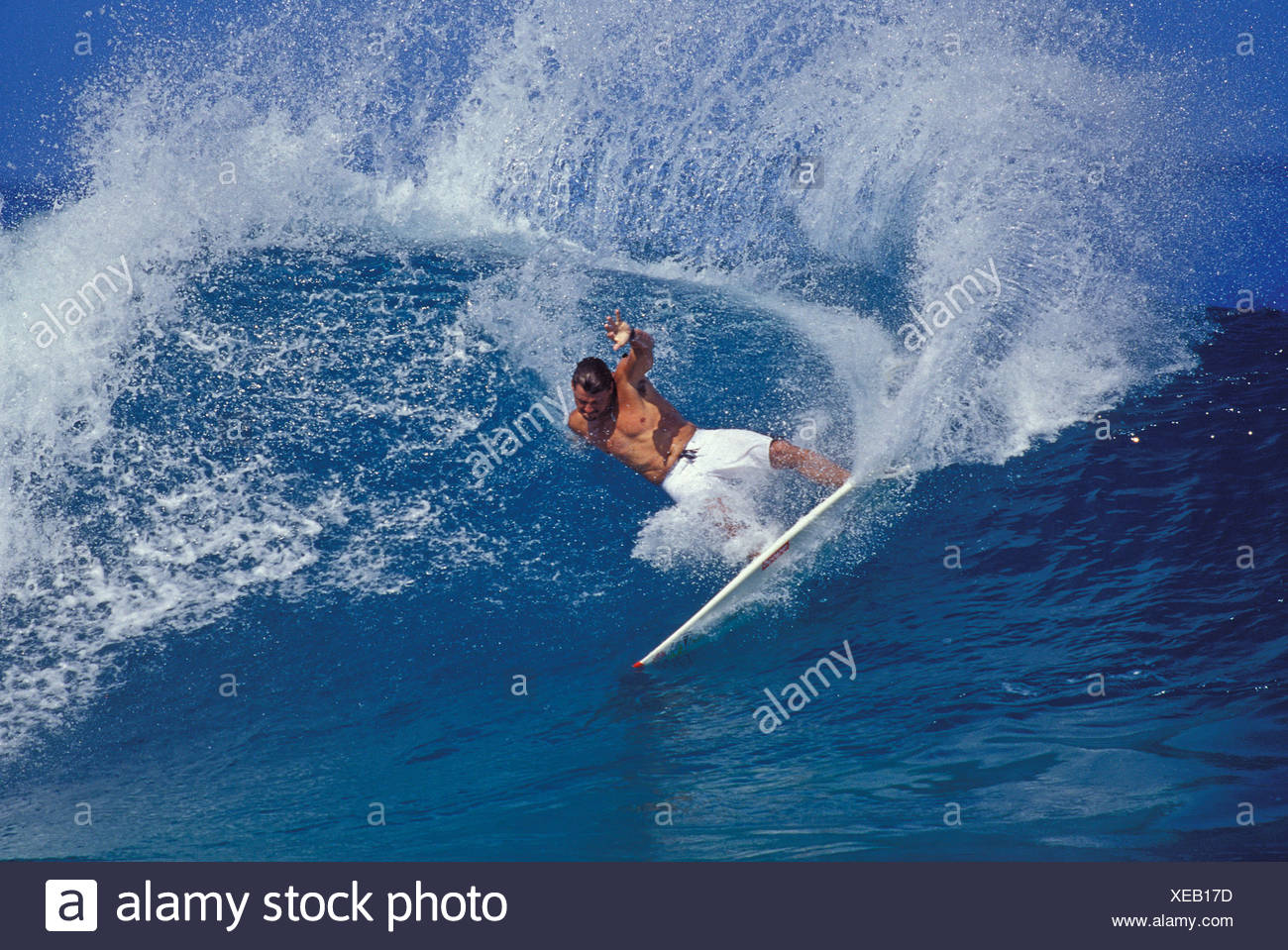 Surfing At Log Cabins Hawaii Stock Photo 284213537 Alamy