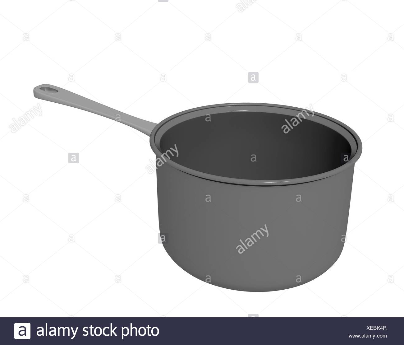 Black teflon coated or cast iron cooking pot, 3D illustration, isolated  against a white background Stock Photo - Alamy