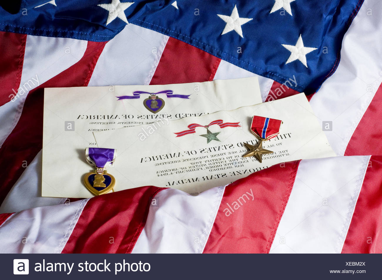 Bronze Star Medal With Valor Stock Photos & Bronze Star Medal With