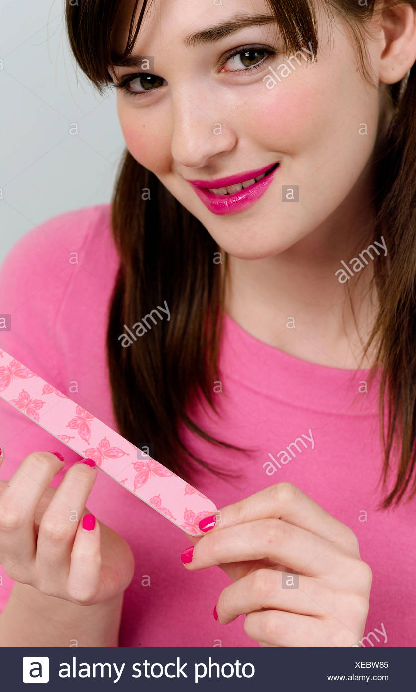 bright pink lipstick