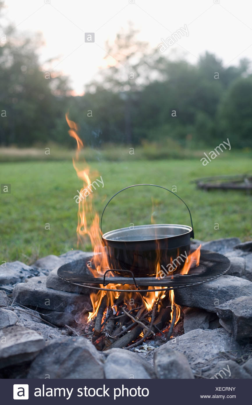 Boiling Water On Campfire High Resolution Stock Photography and Images