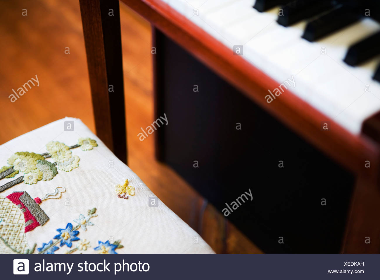Childs Small Piano Bench Stock Photos Childs Small Piano Bench