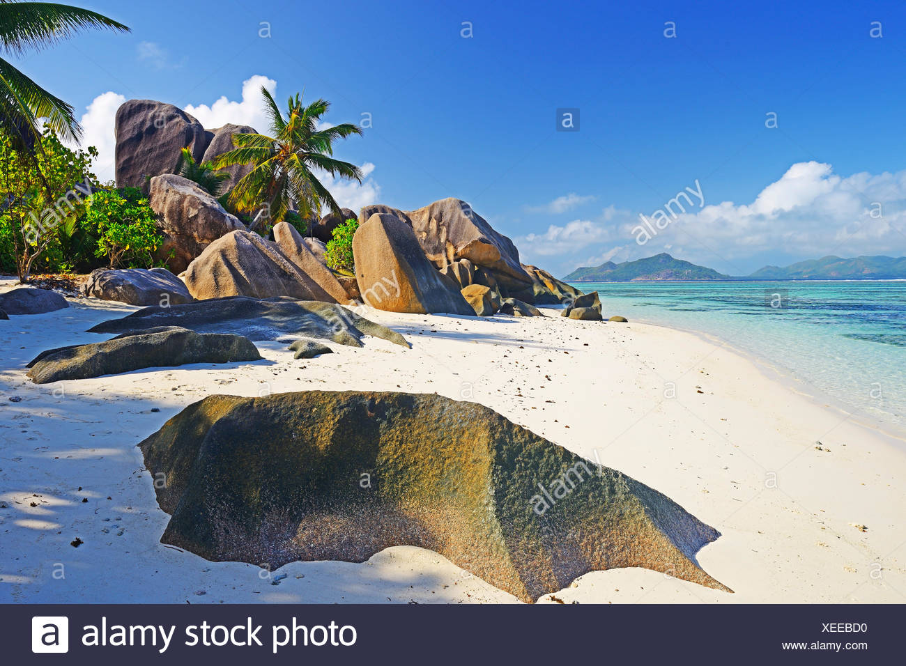 Traumstrand Source D Argent Insel La Digue Seychellen Stock Photo Alamy