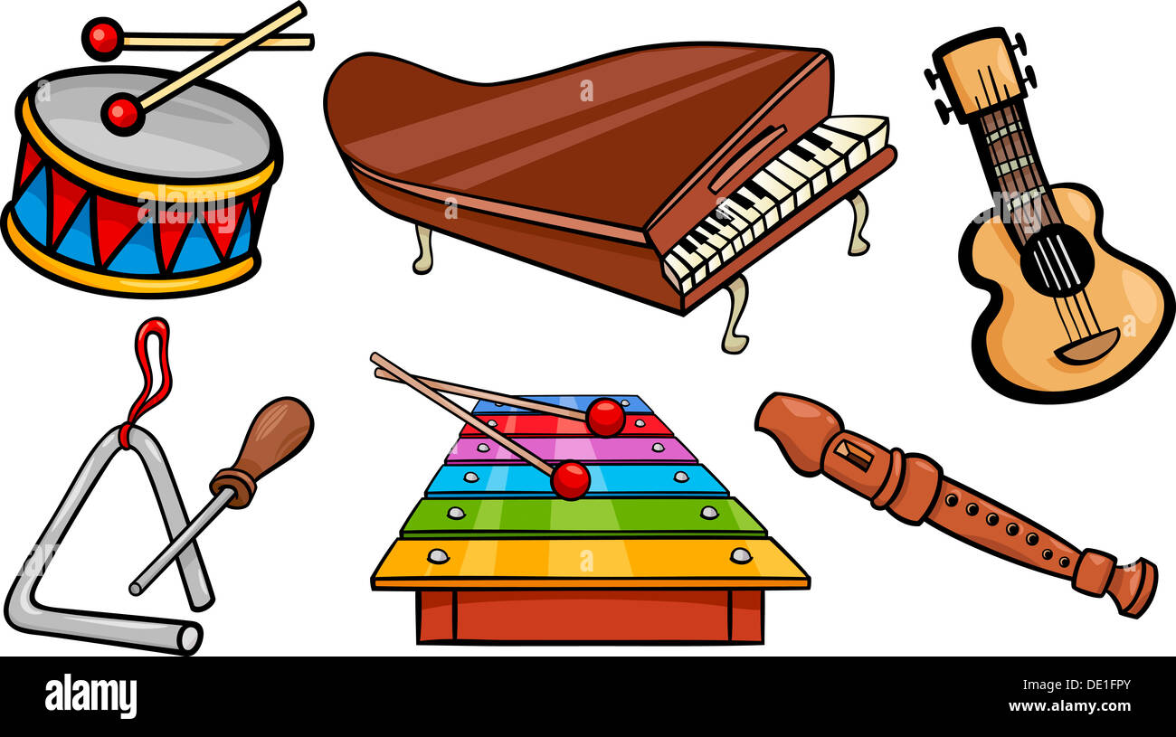 Детские музыкальные инструменты нарисованные