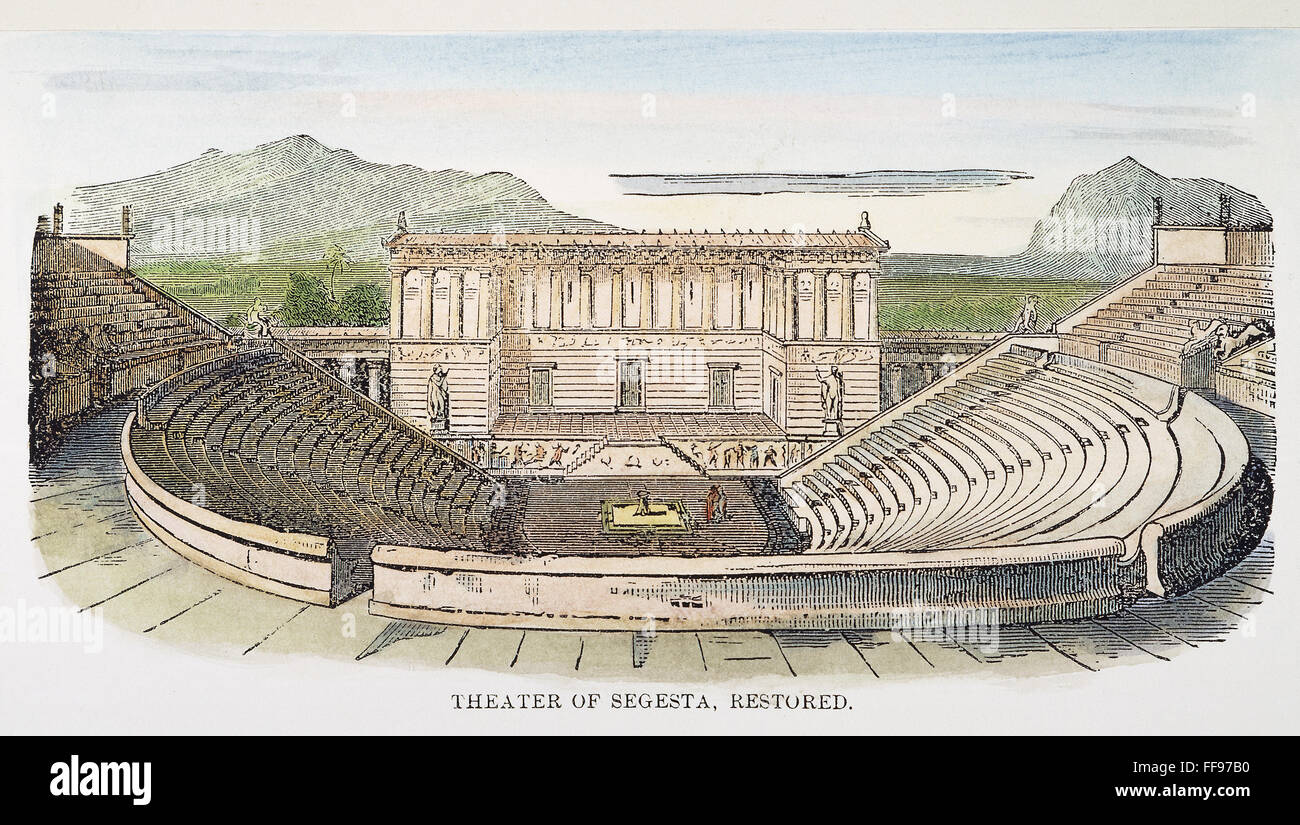 Афинский театр в древней Греции рисунок
