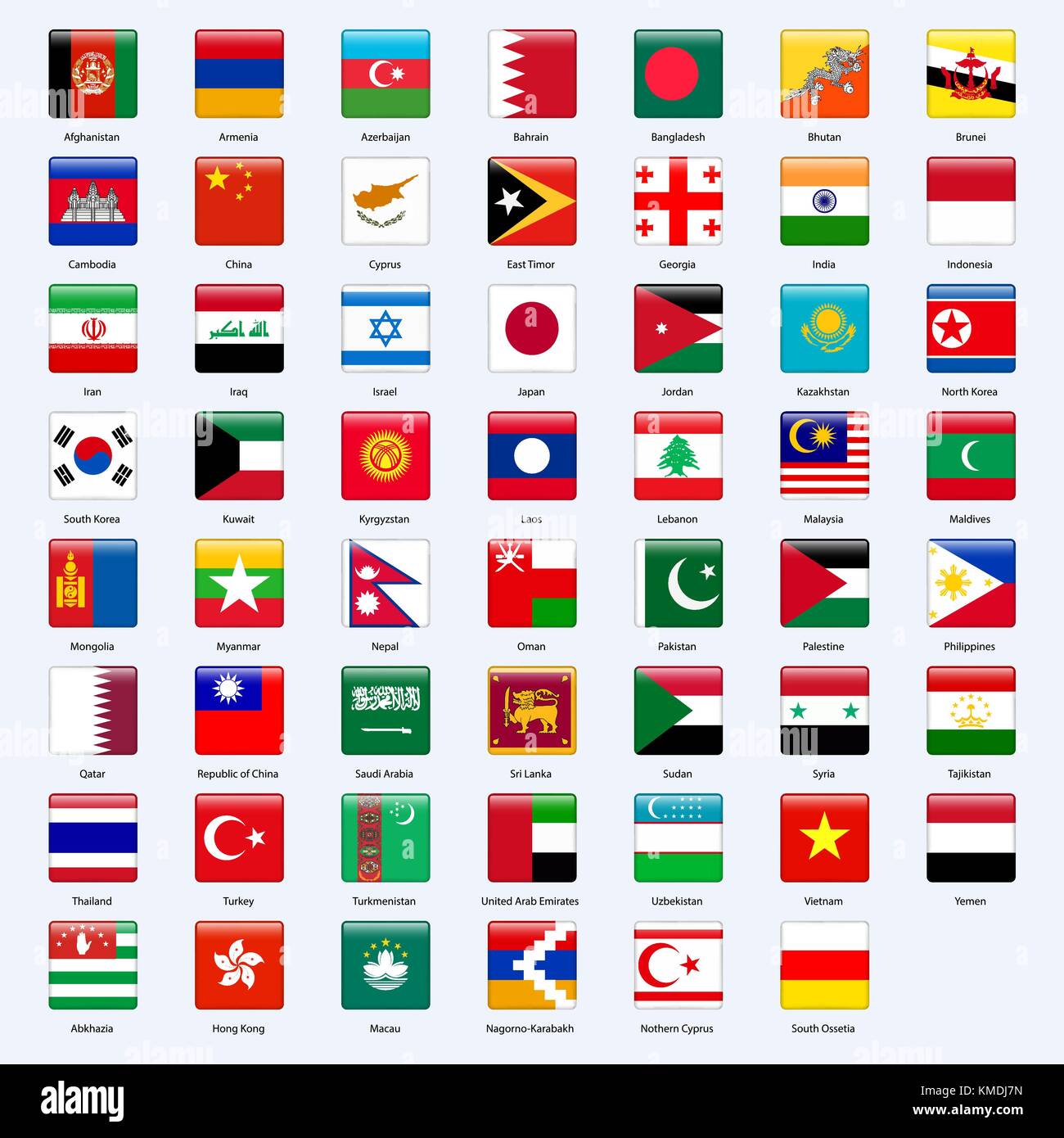 Флаги стран Азии на русском языке