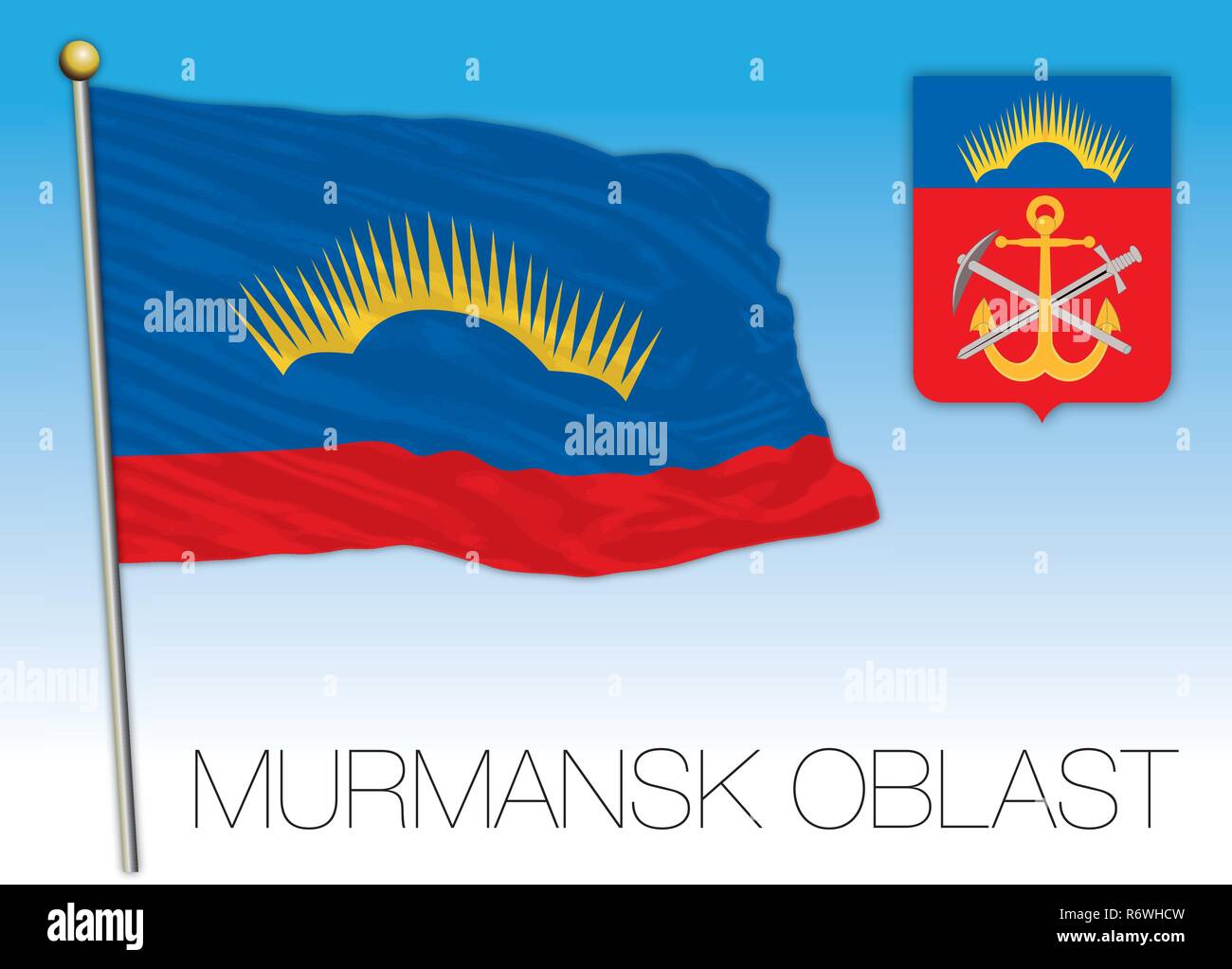 Флаг мурманской области картинка