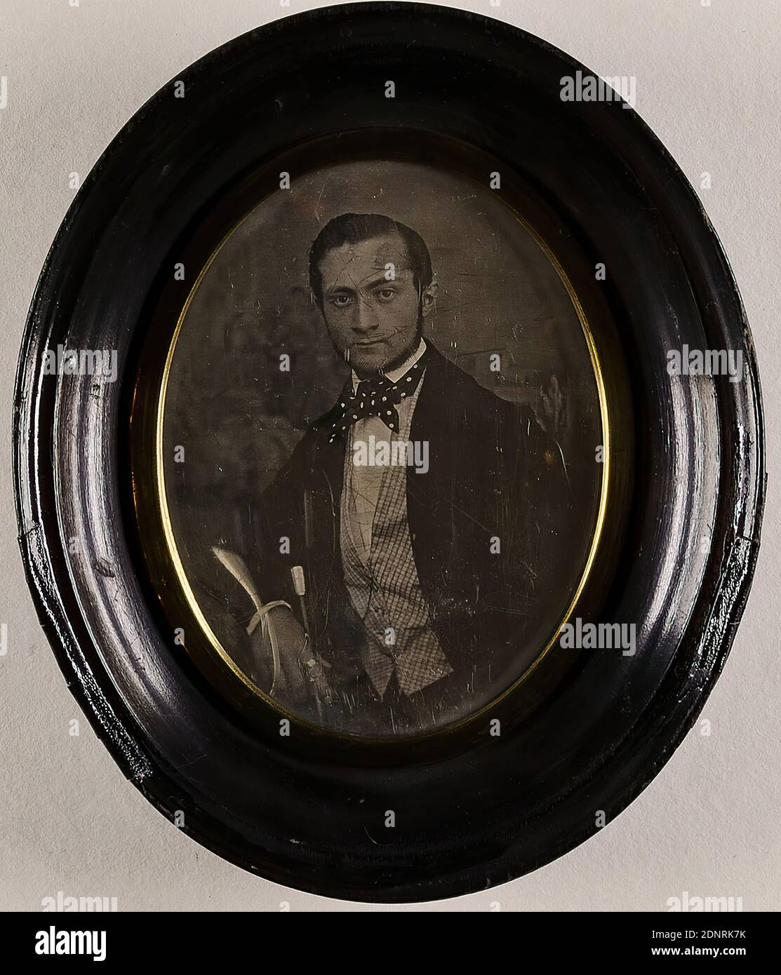 Carl Ferdinand Stelzner, young man with light vest, daguerreotype