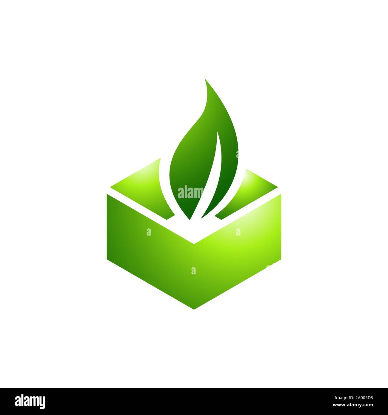 Umweltfreundliche erneuerbare grüne Verpackung Symbol logo Design Vector symbol Abbildung Stock Vektor