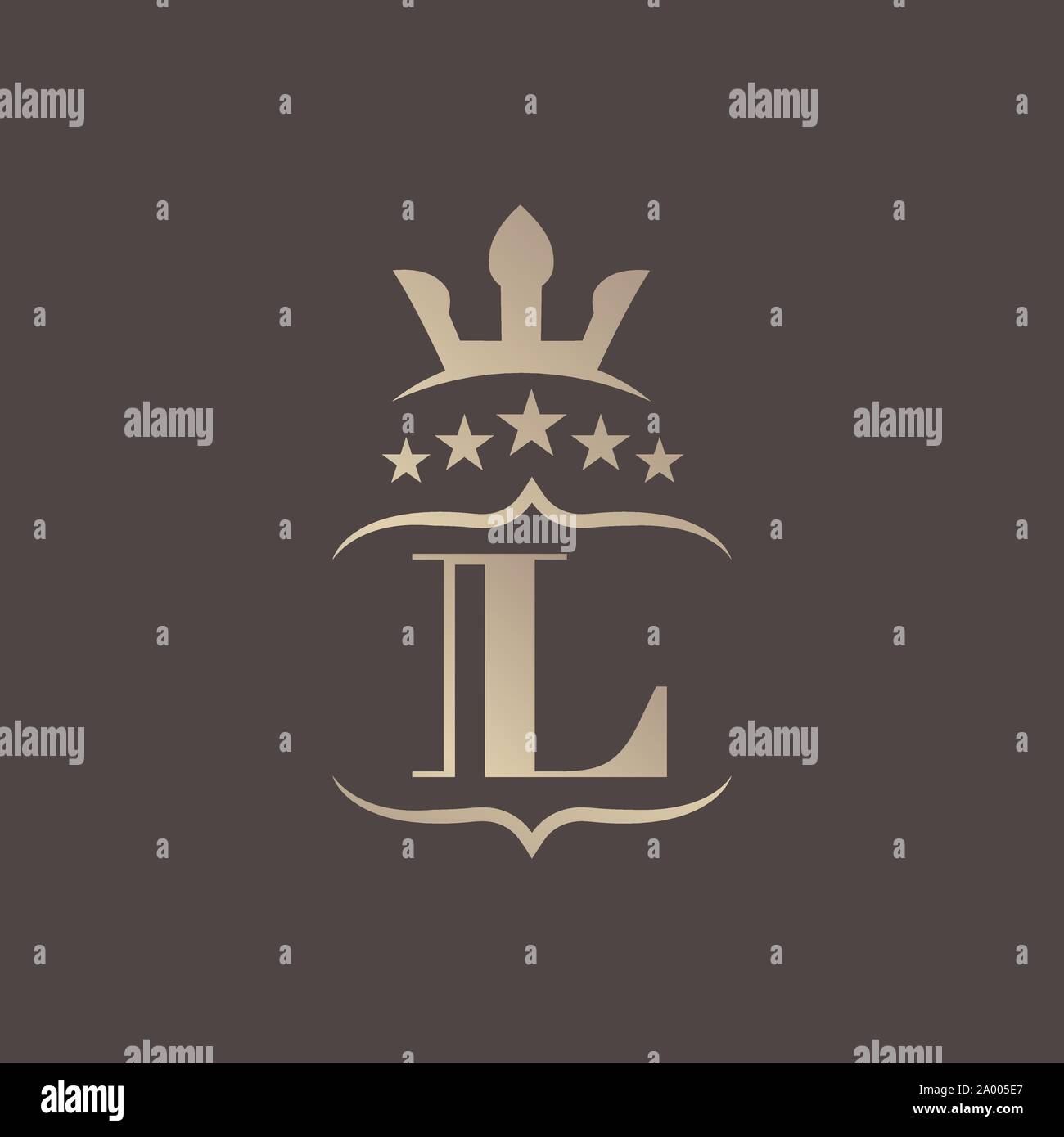 Klassische und elegante Buchstaben L für Vintage luxus Logo Design Vector Illustration Stock Vektor