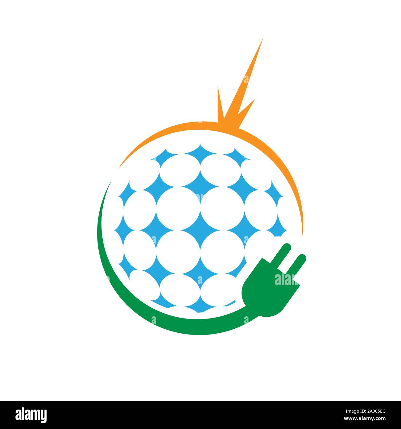 Zeichen der Solar alternative erneuerbare Energie Logo Design vector Abbildungen Stock Vektor