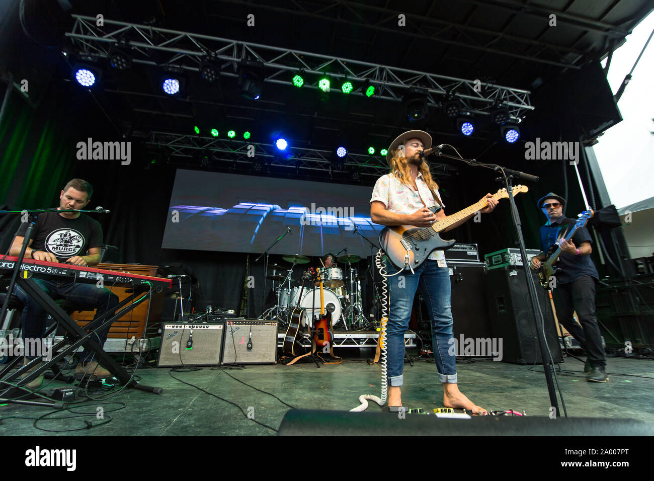 Kanadische Musiker Jesse Roper durchführen bei Summerset Music & Arts Festival im Fort Langley in Langley, BC am 30. August 2019 Stockfoto