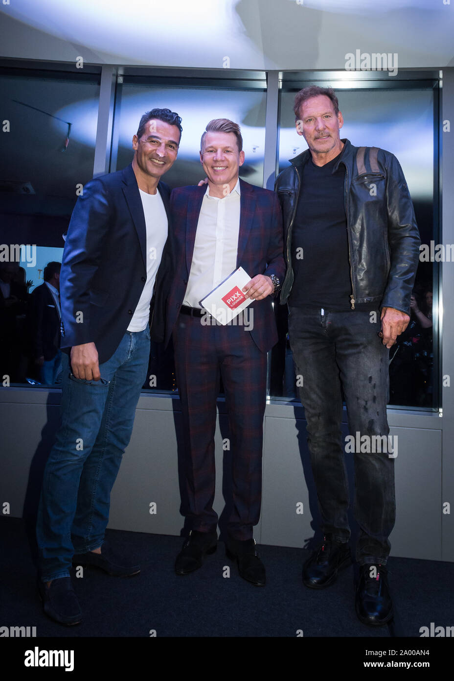 Frankfurt Main Pixx Lounge Erol Sander, Axel Kahn, Ralf Möller Moeller 12092019 Stockfoto