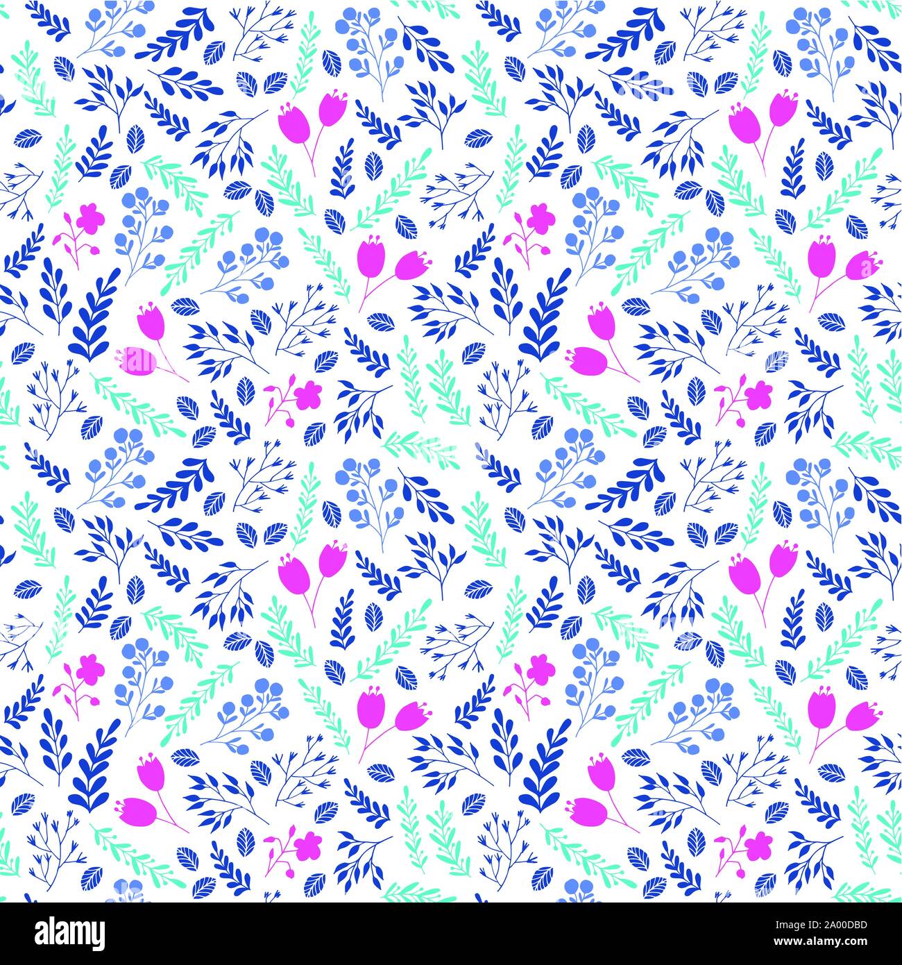 Lebendige Farben Blumen nahtlose Muster mit Blumen Stock Vektor