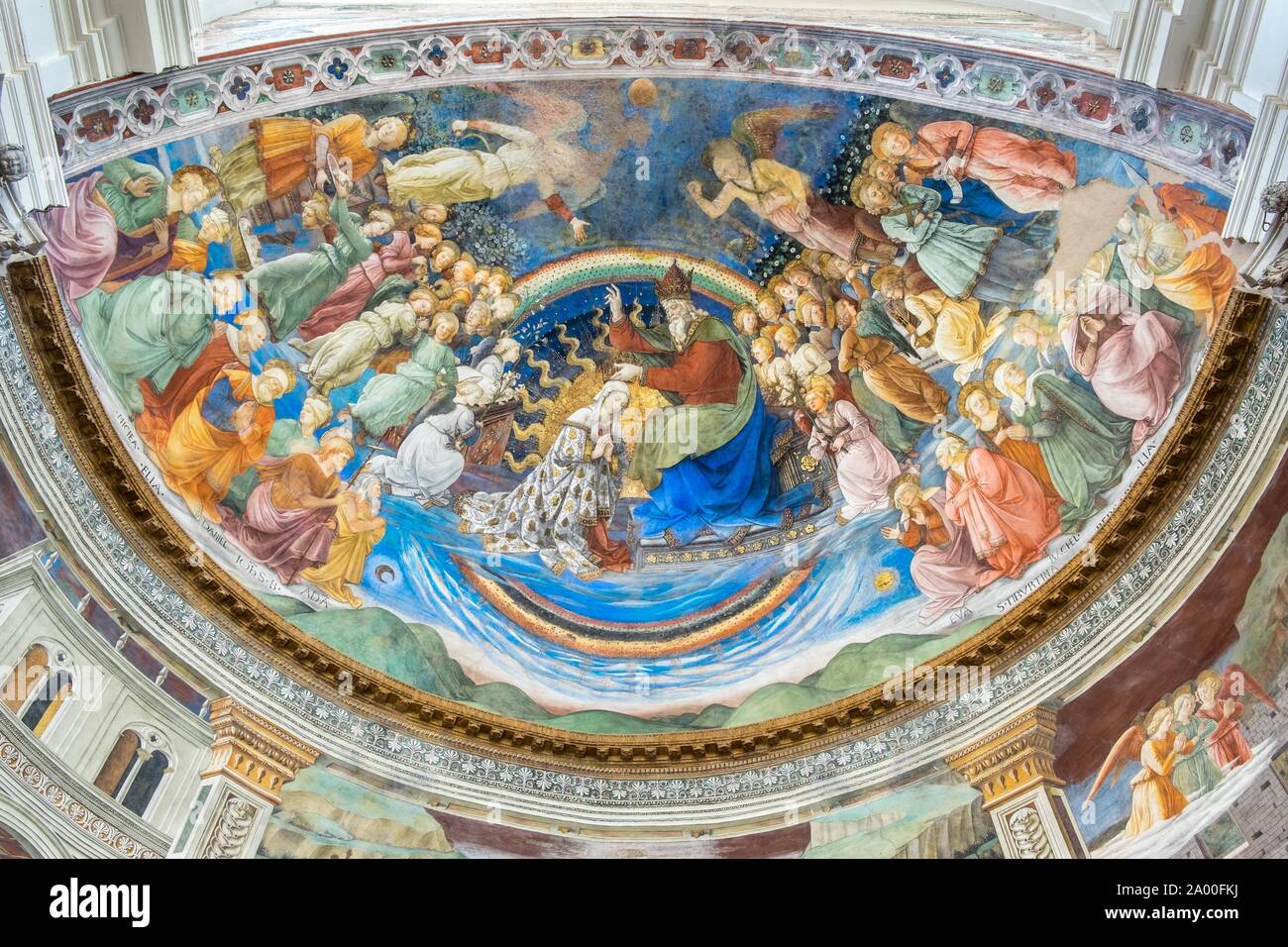 Krönung der Maria, Fresko in der Apsis von Filippo Lippi, 1469, die Kathedrale Santa Maria