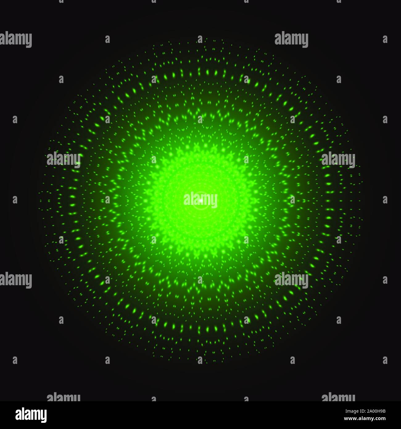 Grünes Licht Mandala. Abstract vector Ornament Stock Vektor