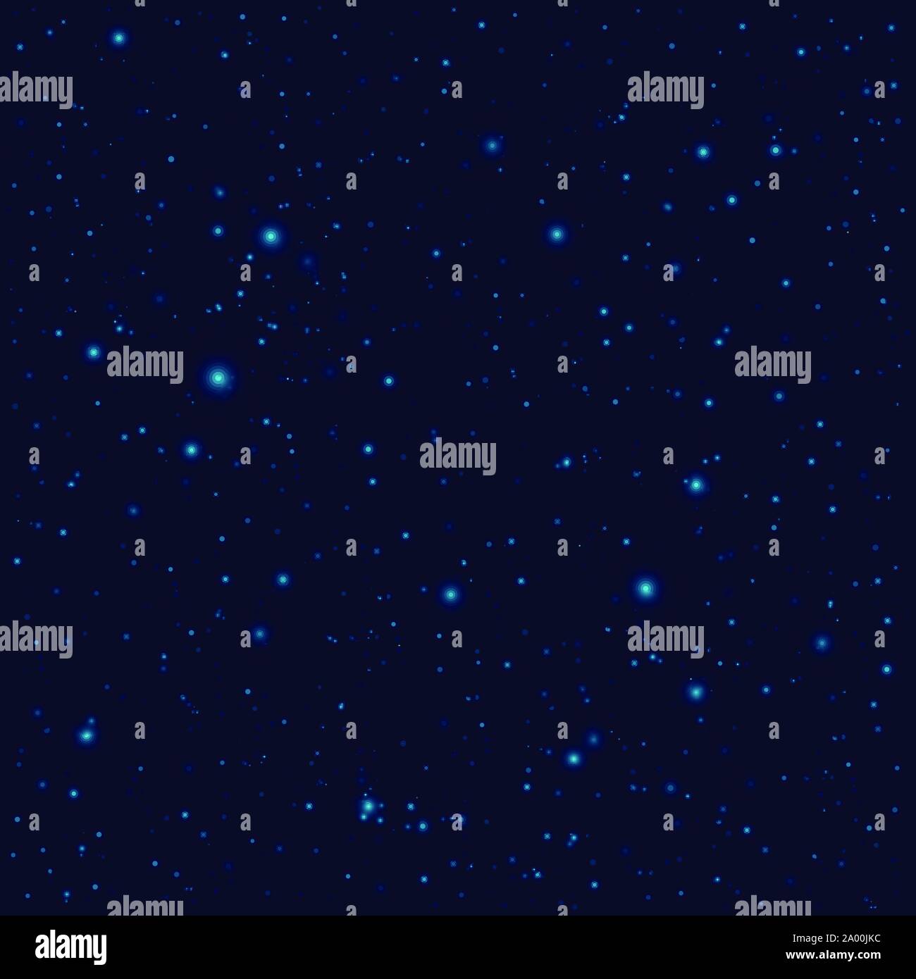Dunkler Himmel mit Sternen. Platz nahtlose Hintergrund Stock Vektor