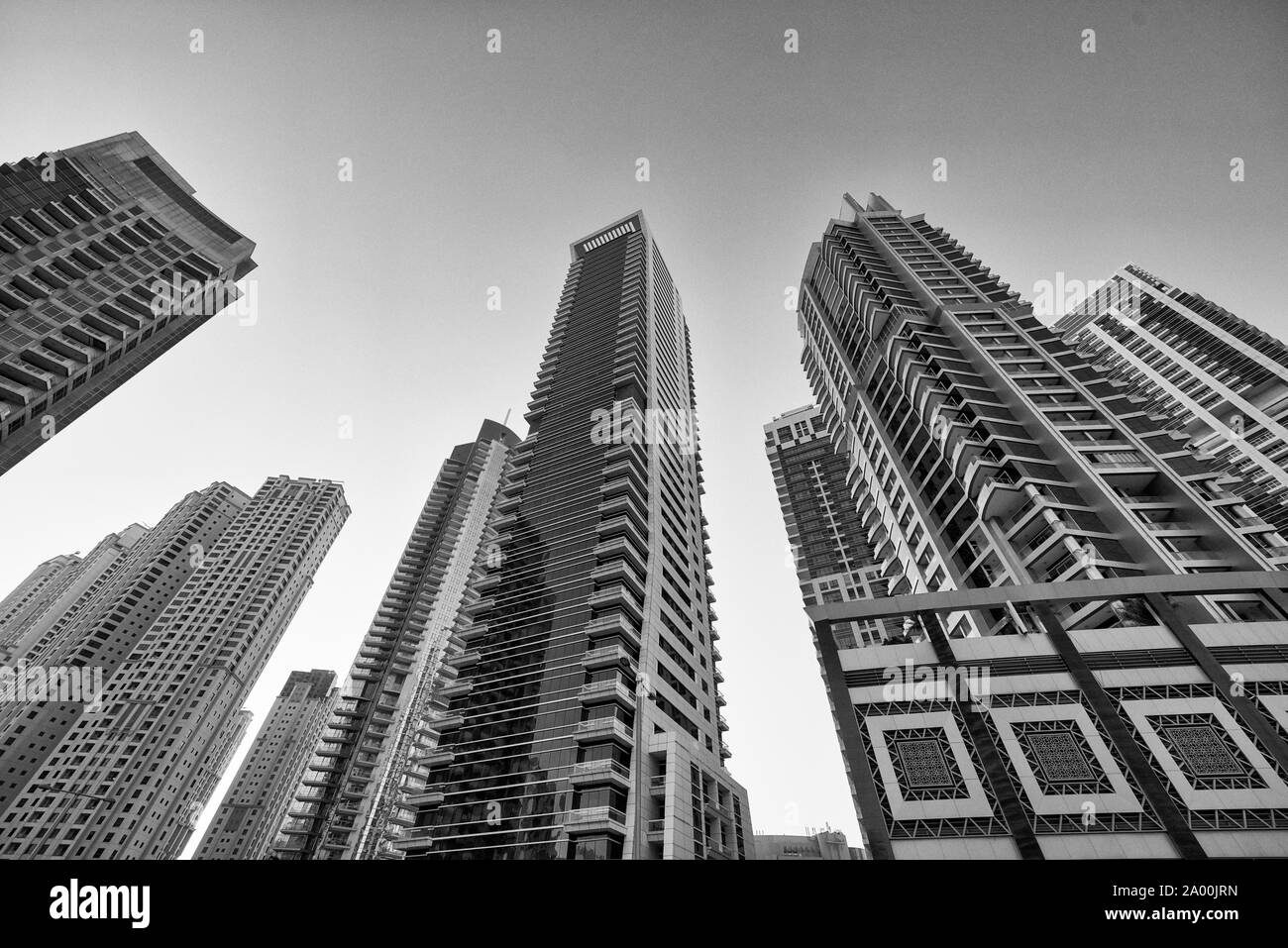 Majestic moderne Gebäude in der Innenstadt von Dubai. Vereinigte Arabische Emirate, VAE. Stockfoto