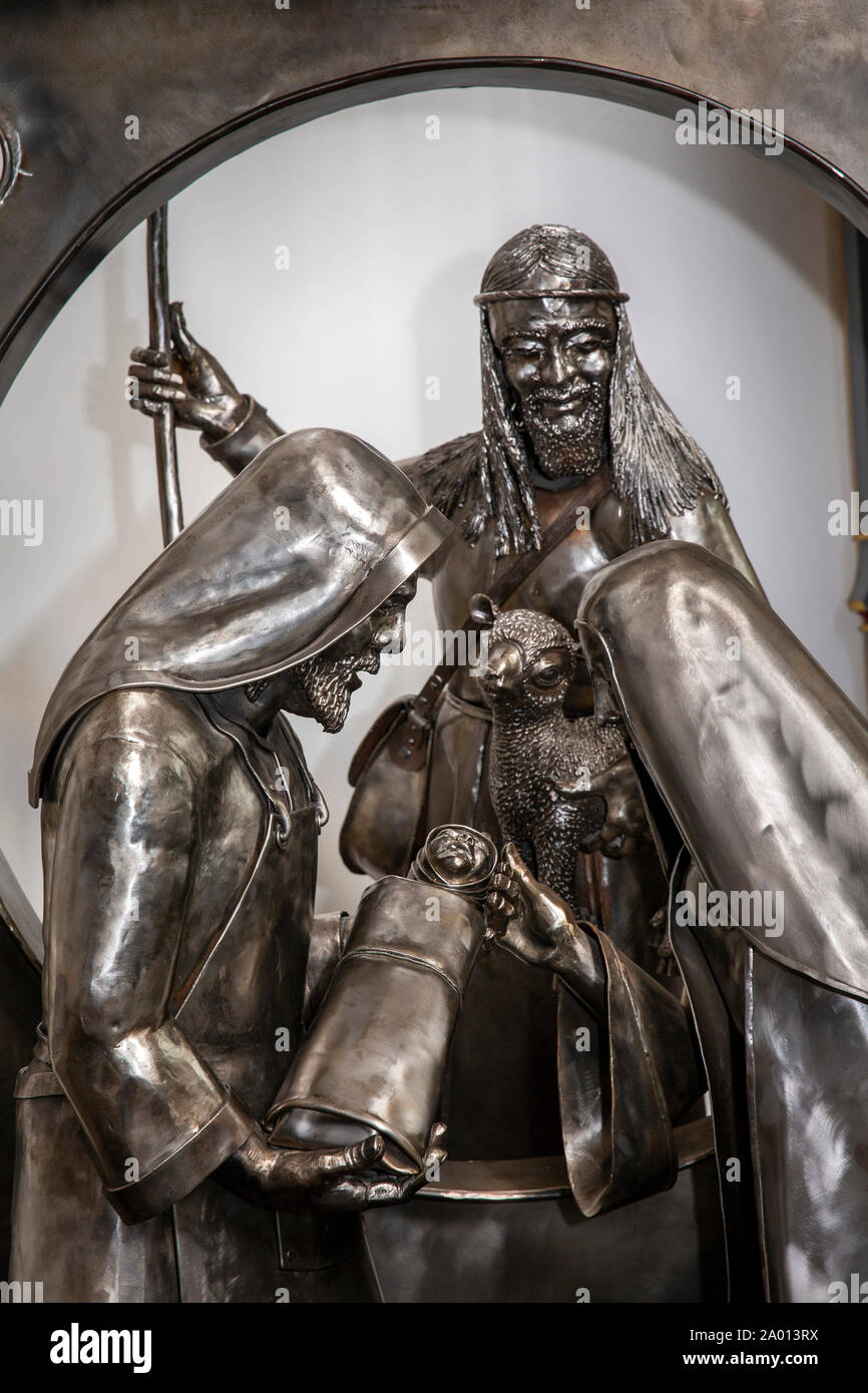 England, Yorkshire, Sheffield, Church Street, die Kathedrale St. Peter und Paul, die Kapelle des Heiligen Geistes, Sheffield Steel Krippe, Skulptur von B Stockfoto