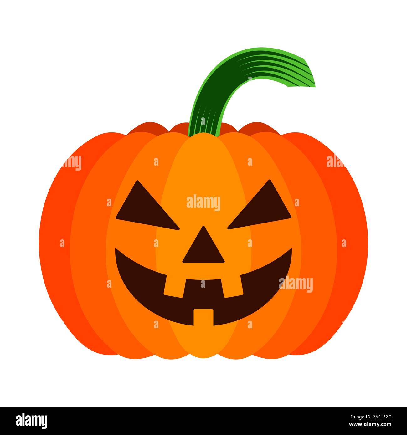 Halloween-Kürbis mit Grimasse auf weiß Stock Vektor