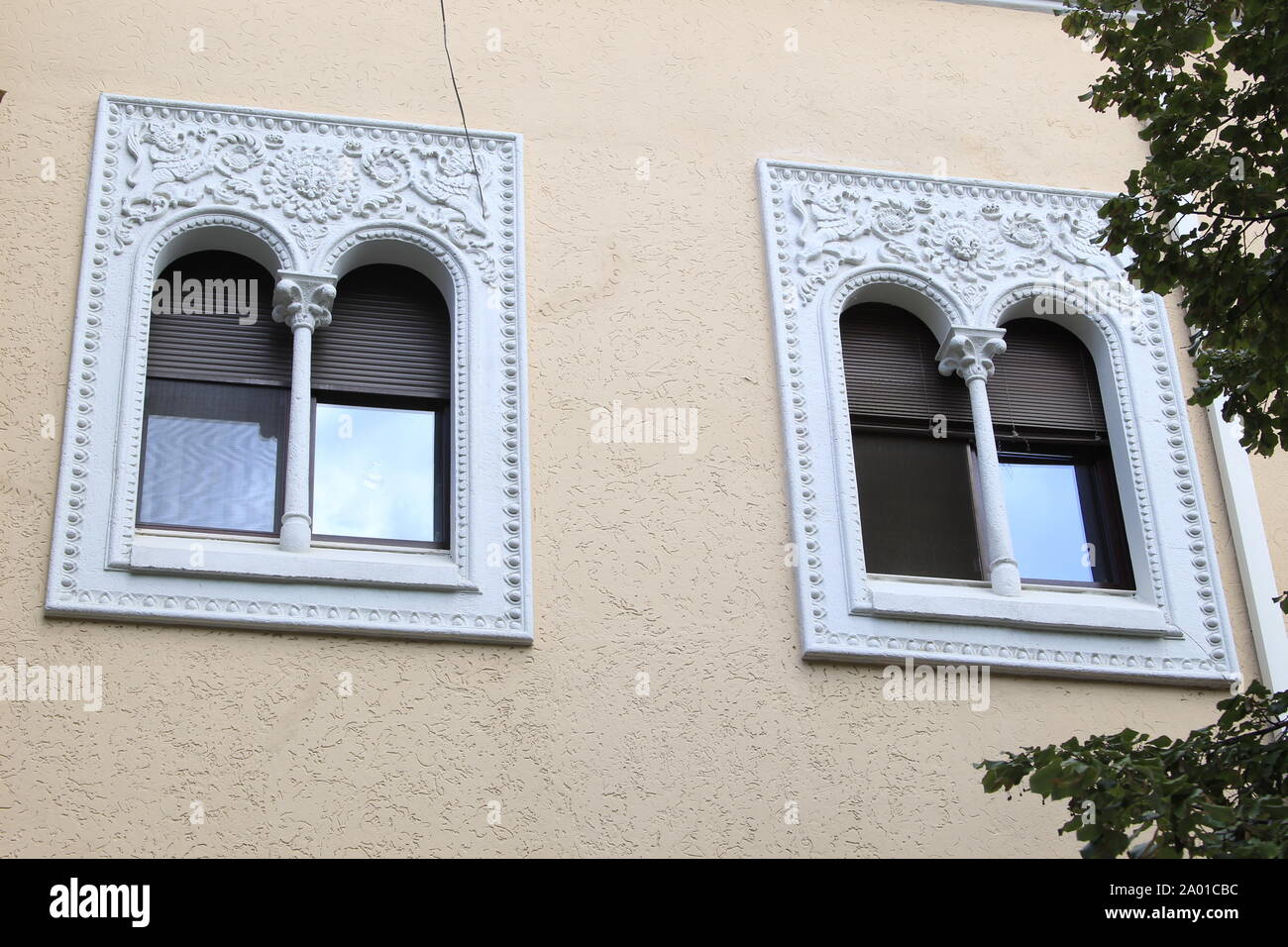 Fassaden und Häuser in Bukarest Stockfoto